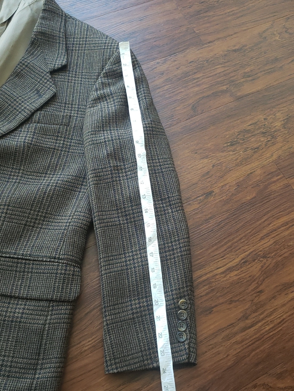 Oscar De La Renta Classic Men's Brown Glen Plaid Sport Coat Size 40S 100% Wool - Picture 7 of 9